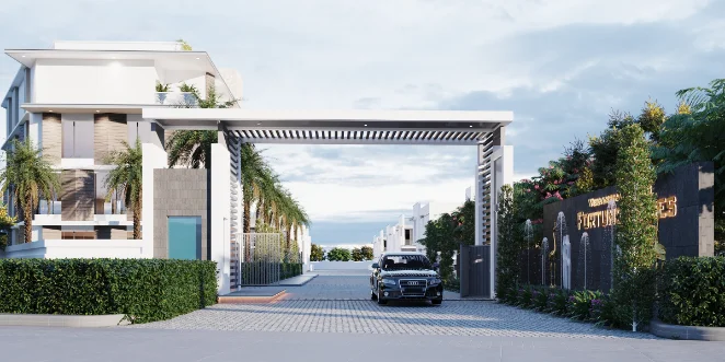 Interior street view of the community