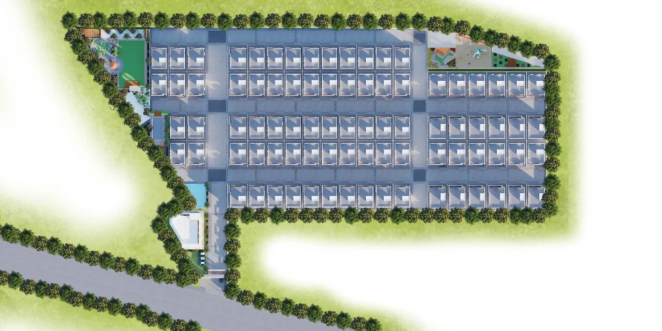 Aerial master plan render of Mayuri Fortune Homes